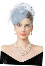  Fascinator Hat Veil Feather