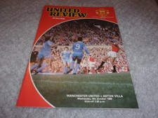 MANCHESTER UTD V ASTON VILLA PROGRAMME SEASON 80 - 81