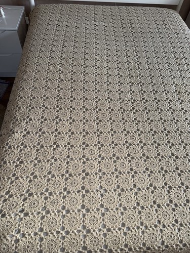 Vintage cream crocheted bed