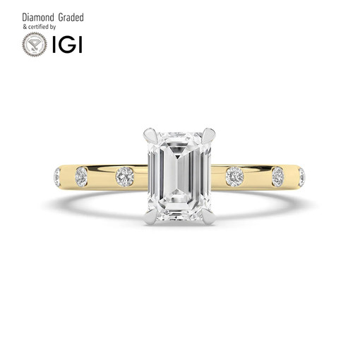 Emerald diamond engagement - emerald,