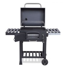 CosmoGrill Outdoor XL Smoker Barbecue Charcoal Portable BBQ Grill 2 Folding Side