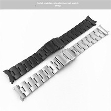 Diving Watch Strap Solid Brushed Stainless Steel Curved Band 18mm-24mm for Seiko