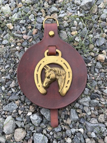 Horse brass leather strap - leather,