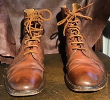 TRICKERS RIPON TAN BOOTS UK 12 Vintage British Handmade