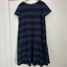 TOAST Blue Check Cotton Midi Dress Sz L / 16 
