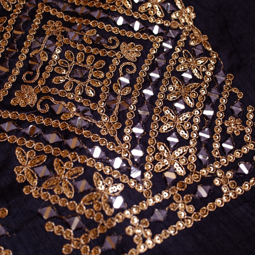 Blue unstitched indian lehenga - unstitched,