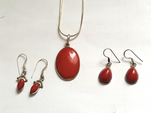 Womans 925 sterling - silver, red