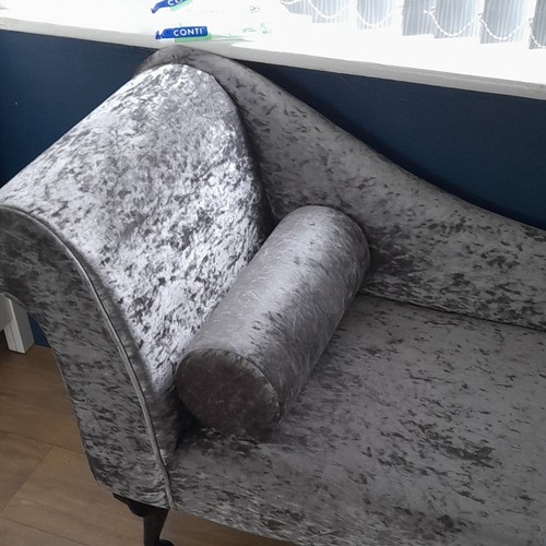 Grey velvet chaise - grey, longue