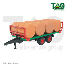 Bruder Trailer Plus 8 Round Bales 1:16 Scale Model Toy - U02220