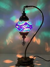 Turkish Moroccan Mosaic Lamp Tiffany Glass Table Desk Colorful - Free LED Bulb