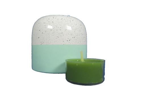 New aqua speckled - aqua, tealight