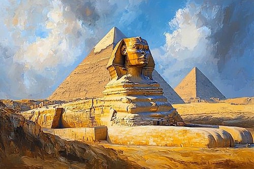 Egyptian pyramids canvas - egyptian,