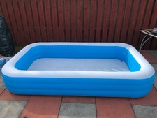 Bestway Inflatable Deluxe Rectangular Family Swimming Paddling Pool - 10ft