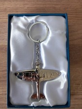 RAF Spitfire Silver Plated Keyring in Royal Air Force Presentation Box
