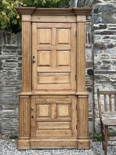 Antique Panelled Pine Larder Cupboard Housekeepers French