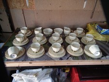 VINTAGE ROYAL ALBERT WHITE FINE BONE CHINA TEA/COFFEE SET 12 CUPS + SAUCERS