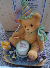 CHERISHED TEDDIES - FROSTING ON THE BIRTHDAY CAKE - BOXED FIGURINE - ENESCO 1997