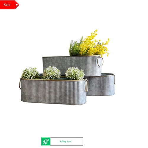 Set metal herb planters - metal,