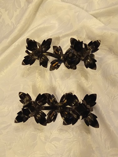 Pair 1960s metal flower - pair,