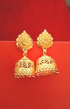 New Gold Plated Earring Indian Jhumka Drop Dangle Chandelier Bollywood Jewelry