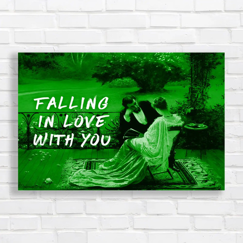Romantic vintage couple green - couple,