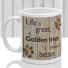 Golden Irish dog mug, Golden