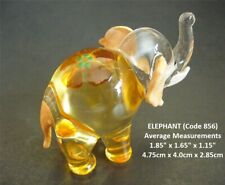 Floral Glass ELEPHANT Orange