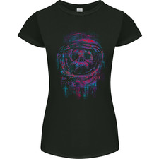Astro Skull Astronaut Space Womens Petite Cut T-Shirt