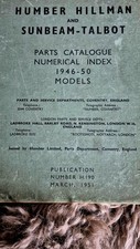 Vintage Humber Hillman And Sunbeam-Talbot Parts Catalogue 1946-50 Models