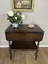 Beautiful Vintage Oak Drop Leaf Trolley With Drawer
