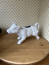 Milk Jugs Cow Set of 2 White Ceramic Creamer Pitcher Milk Jug with Handle