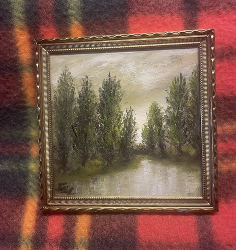 Rare miniature framed oil - rare,