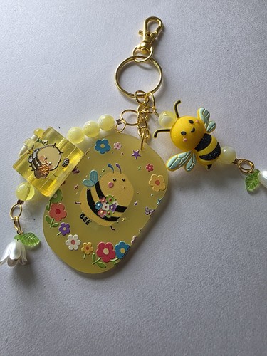 Multi bee charm keyring bag - charm,