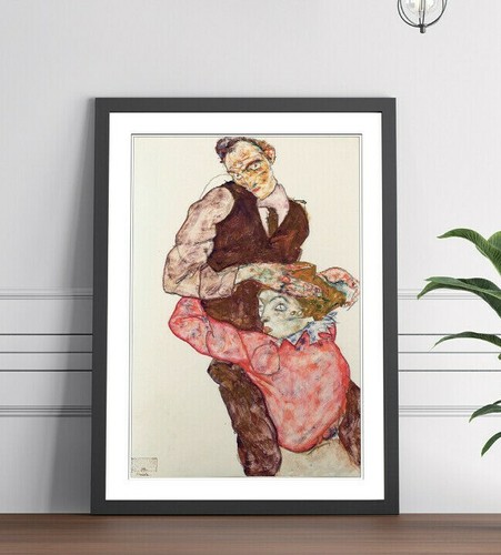 Egon schiele lovers framed - egon,