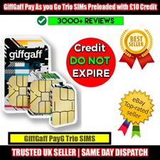 GiffGaff Pay As you Go Trio Sim Card with £10 Credit- Credit DO NOT EXPIRE