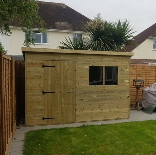 Pent shed fully - x,