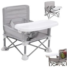Baby Seat Booster Toddlers Dining Seat Folding Kids Baby Camping Chair with Tray