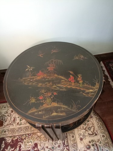 Antique black lacquered