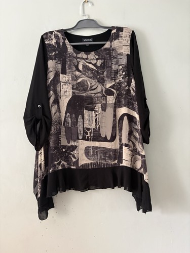 Saloos black beige abstract - beige,