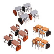 Detailed 1:12 Dollhouses School Scene Including Desk Chairs Accessories