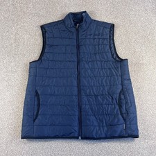 Chaps Gilet Mens M Medium Blue Full Zip Sleeveless Puffer Outdoors Casual Jacket