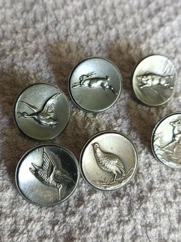 Silver 900 buttons - silver, hunting