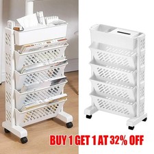 5 Tier Movable Bookshelf Cart