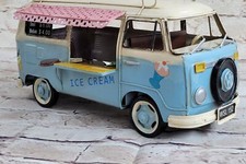 Vintage Metal handmade camper bus model with hardtop, ice cream van model Figure
