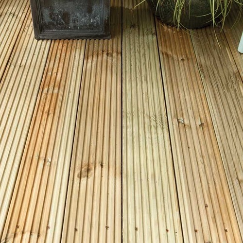 Wooden garden decking - garden,