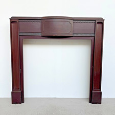Reclaimed Art Deco mahogany fireplace surround circa 1920.