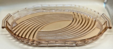 Art Deco Peach Pink Pressed