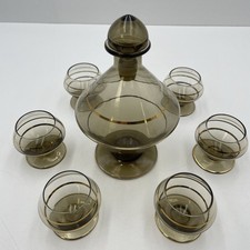 6 x Miniature Brandy Snifters & Decanter with Gold Gilding                   B11