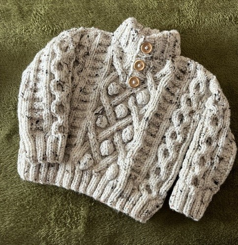 Hand knitted aran - knitted, 6-12m