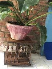 Low Side Coffee Table Plant Stand Rotating Base ViNTAGE Magazine Rack Retro